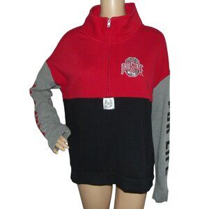 Victoria's Secret PINK Sweatshirt Medium Ohio State sequin 1/4-zip Pullover OSU